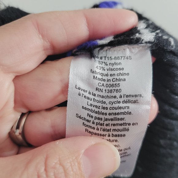 Stork & Babe Knit Maternity Black Comfy Blue Green Striped Ribbed Sweater Dress - Picture 6 of 10